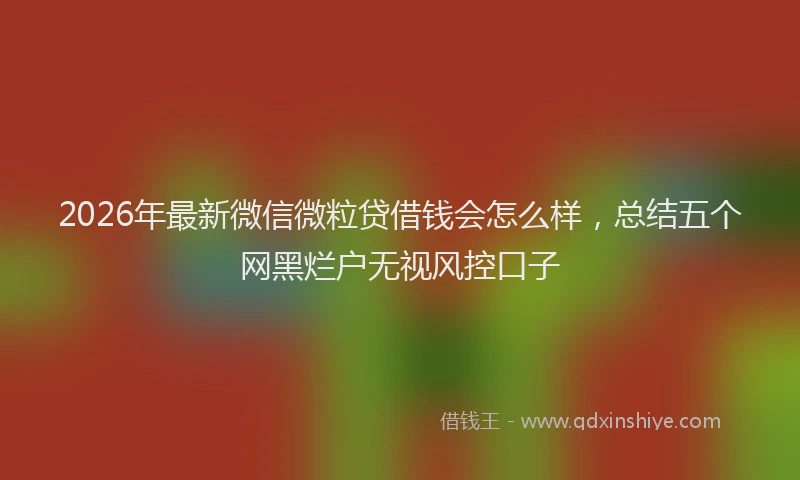 2026年最新微信微粒贷借钱会怎么样，总结五个网黑烂户无视风控口子