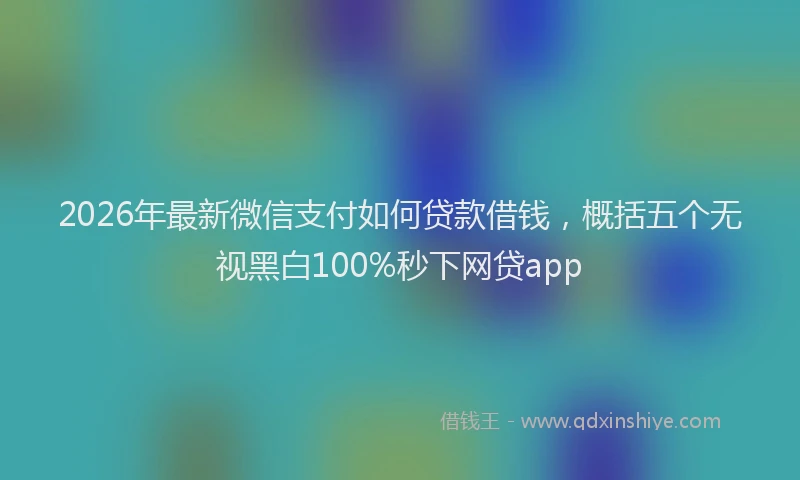2026年最新微信支付如何贷款借钱，概括五个无视黑白100%秒下网贷app