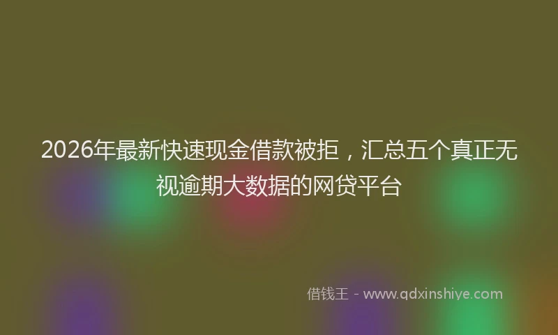 2026年最新快速现金借款被拒，汇总五个真正无视逾期大数据的网贷平台