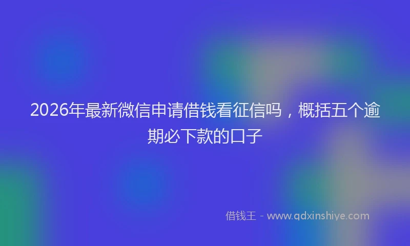 2026年最新微信申请借钱看征信吗，概括五个逾期必下款的口子