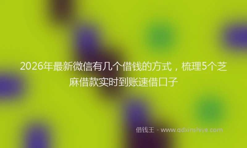 2026年最新微信有几个借钱的方式，梳理5个芝麻借款实时到账速借口子