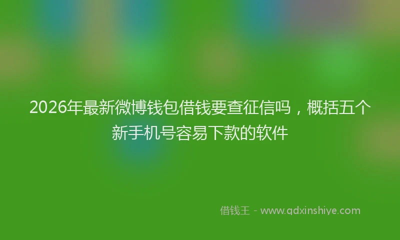 2026年最新微博钱包借钱要查征信吗，概括五个新手机号容易下款的软件