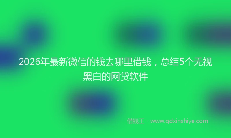 2026年最新微信的钱去哪里借钱，总结5个无视黑白的网贷软件