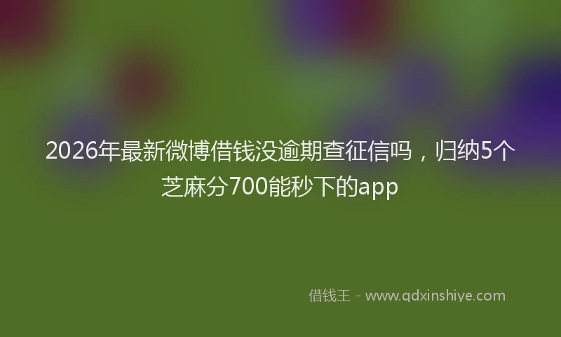2026年最新微博借钱没逾期查征信吗，归纳5个芝麻分700能秒下的app
