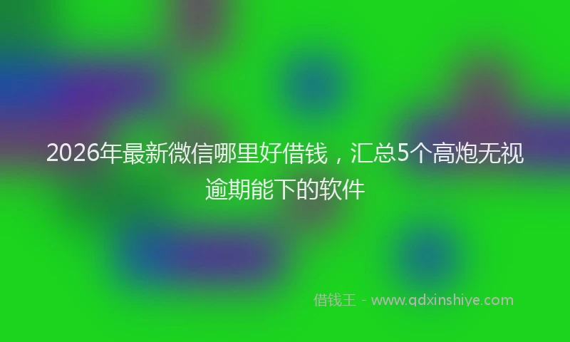 2026年最新微信哪里好借钱，汇总5个高炮无视逾期能下的软件