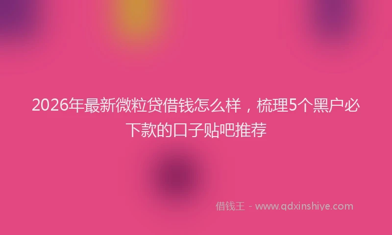 2026年最新微粒贷借钱怎么样，梳理5个黑户必下款的口子贴吧推荐
