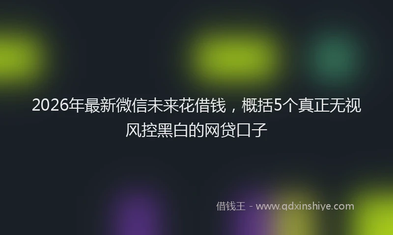 2026年最新微信未来花借钱，概括5个真正无视风控黑白的网贷口子