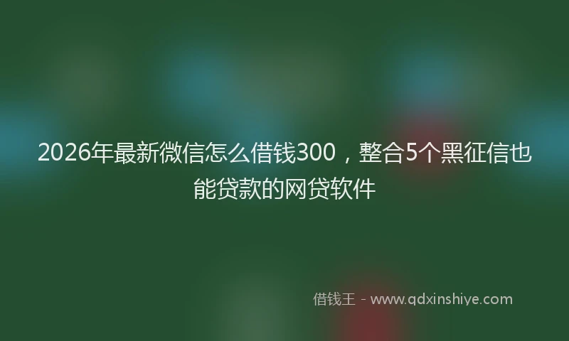 2026年最新微信怎么借钱300，整合5个黑征信也能贷款的网贷软件