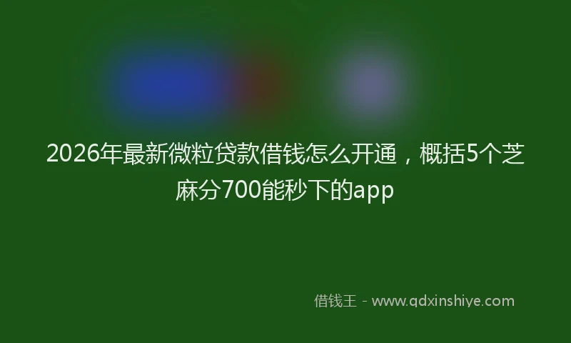 2026年最新微粒贷款借钱怎么开通，概括5个芝麻分700能秒下的app