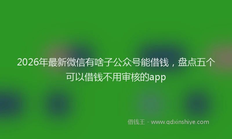 2026年最新微信有啥子公众号能借钱，盘点五个可以借钱不用审核的app