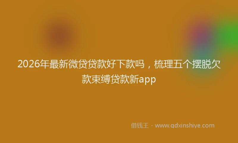 2026年最新微贷贷款好下款吗，梳理五个摆脱欠款束缚贷款新app