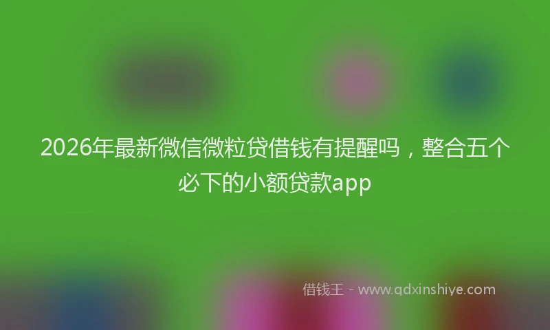 2026年最新微信微粒贷借钱有提醒吗，整合五个必下的小额贷款app