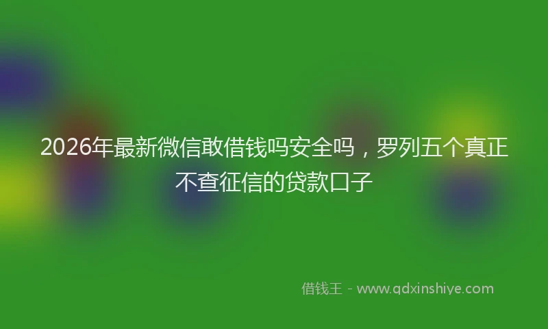 2026年最新微信敢借钱吗安全吗，罗列五个真正不查征信的贷款口子