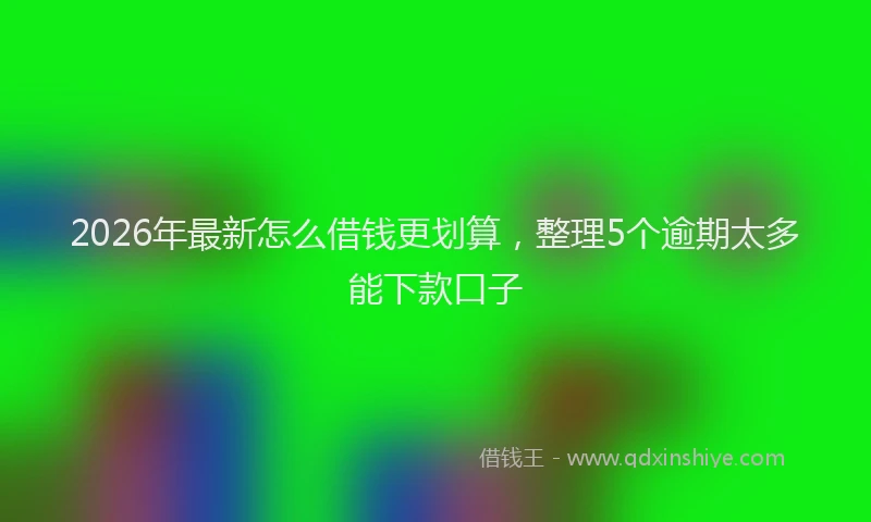 2026年最新怎么借钱更划算，整理5个逾期太多能下款口子