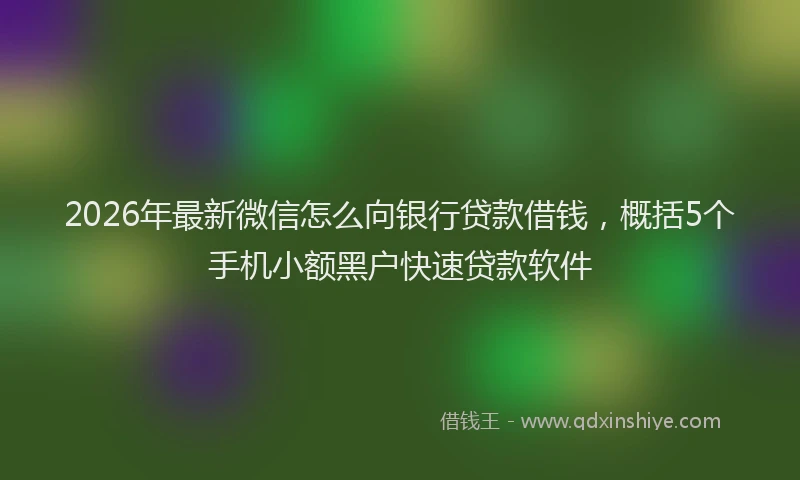 2026年最新微信怎么向银行贷款借钱，概括5个手机小额黑户快速贷款软件