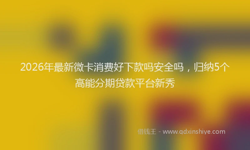 2026年最新微卡消费好下款吗安全吗，归纳5个高能分期贷款平台新秀