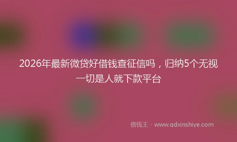 2026年最新微贷好借钱查征信吗，归纳5个无视一切是人就下款平台