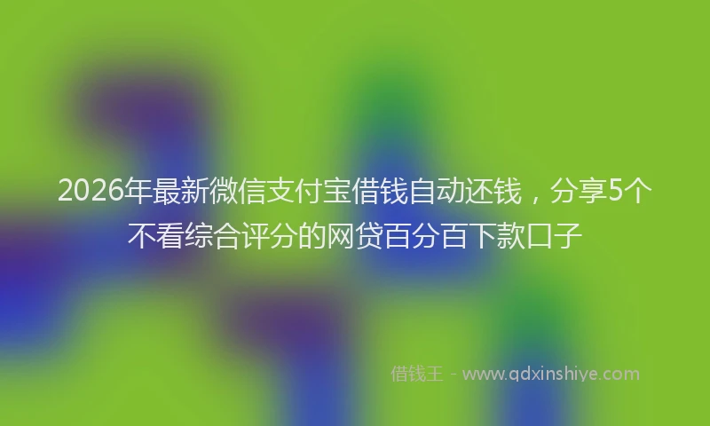 2026年最新微信支付宝借钱自动还钱，分享5个不看综合评分的网贷百分百下款口子