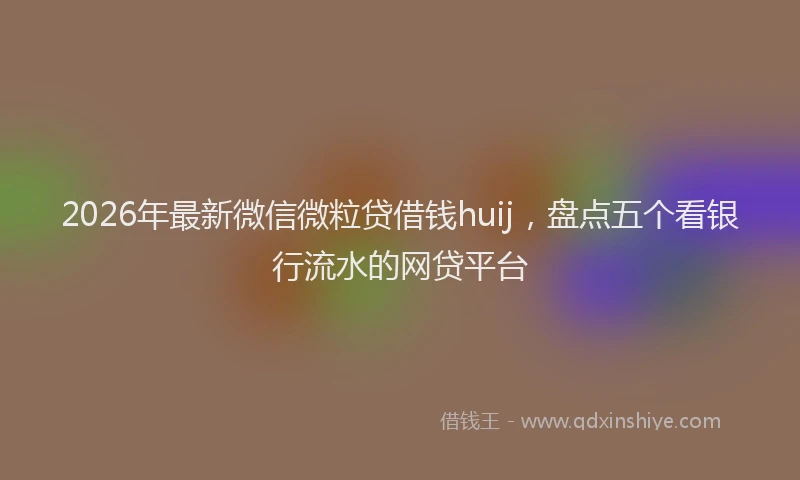 2026年最新微信微粒贷借钱huij，盘点五个看银行流水的网贷平台