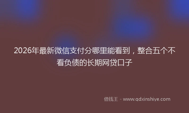 2026年最新微信支付分哪里能看到，整合五个不看负债的长期网贷口子