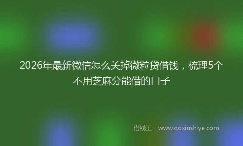 2026年最新微信怎么关掉微粒贷借钱，梳理5个不用芝麻分能借的口子