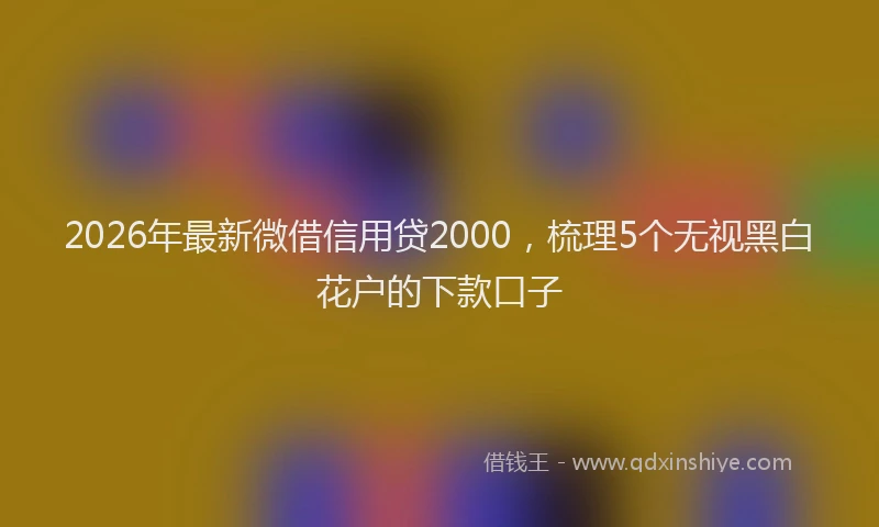 2026年最新微借信用贷2000，梳理5个无视黑白花户的下款口子