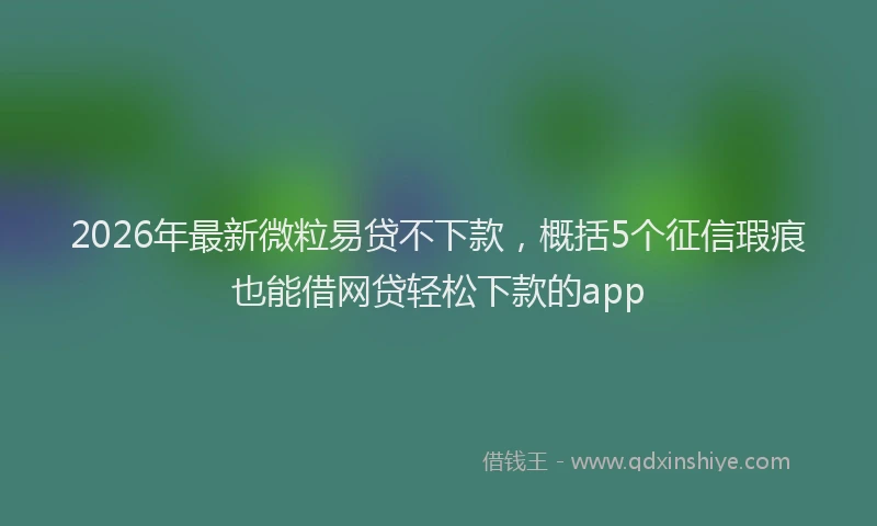 2026年最新微粒易贷不下款，概括5个征信瑕疵也能借网贷轻松下款的app