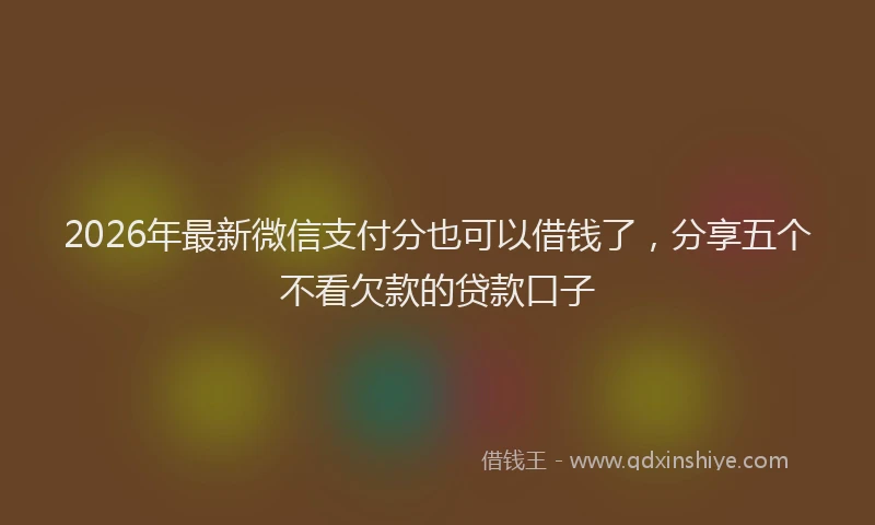 2026年最新微信支付分也可以借钱了，分享五个不看欠款的贷款口子