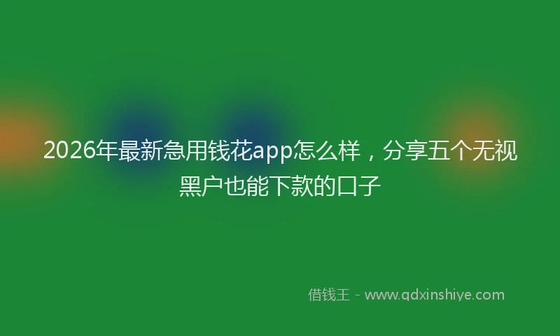 2026年最新急用钱花app怎么样，分享五个无视黑户也能下款的口子