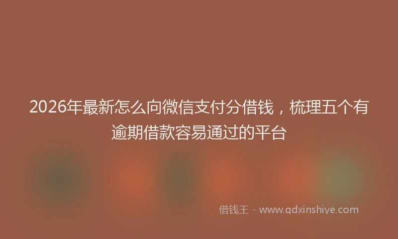 2026年最新怎么向微信支付分借钱，梳理五个有逾期借款容易通过的平台