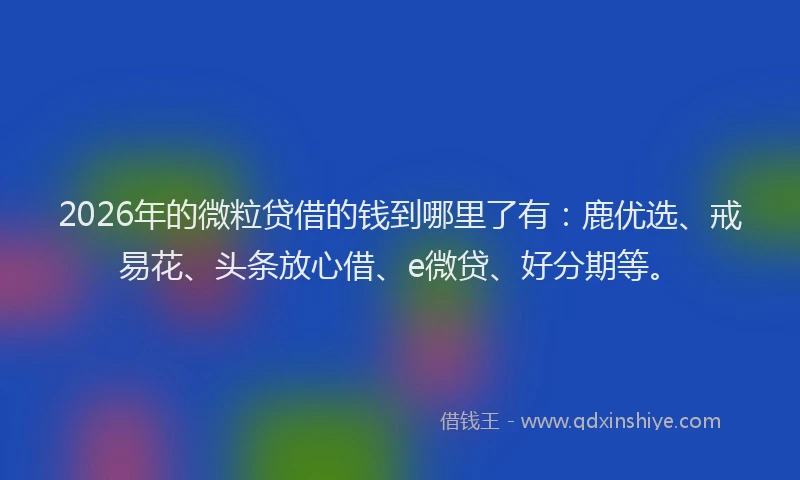 2026年的微粒贷借的钱到哪里了有：鹿优选、戒易花、头条放心借、e微贷、好分期等。