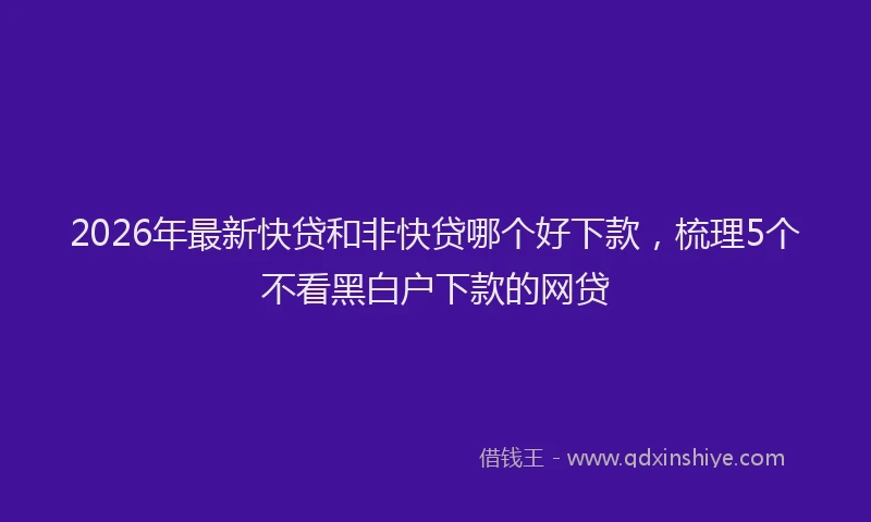 2026年最新快贷和非快贷哪个好下款，梳理5个不看黑白户下款的网贷