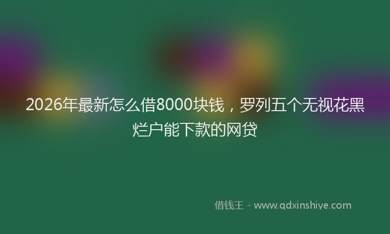 2026年最新怎么借8000块钱，罗列五个无视花黑烂户能下款的网贷