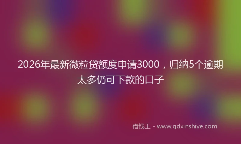 2026年最新微粒贷额度申请3000，归纳5个逾期太多仍可下款的口子