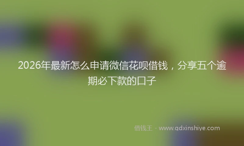 2026年最新怎么申请微信花呗借钱，分享五个逾期必下款的口子
