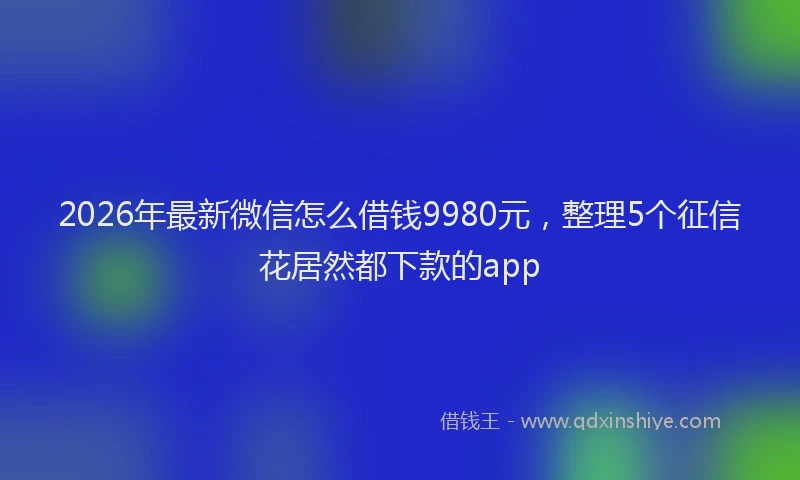 2026年最新微信怎么借钱9980元，整理5个征信花居然都下款的app