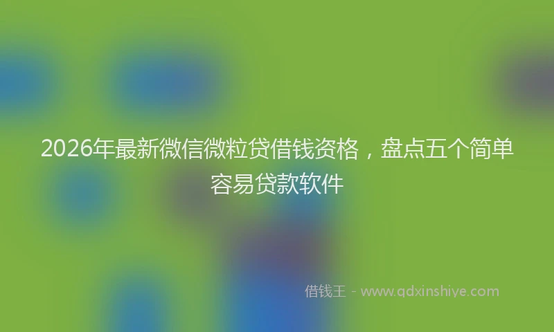 2026年最新微信微粒贷借钱资格，盘点五个简单容易贷款软件