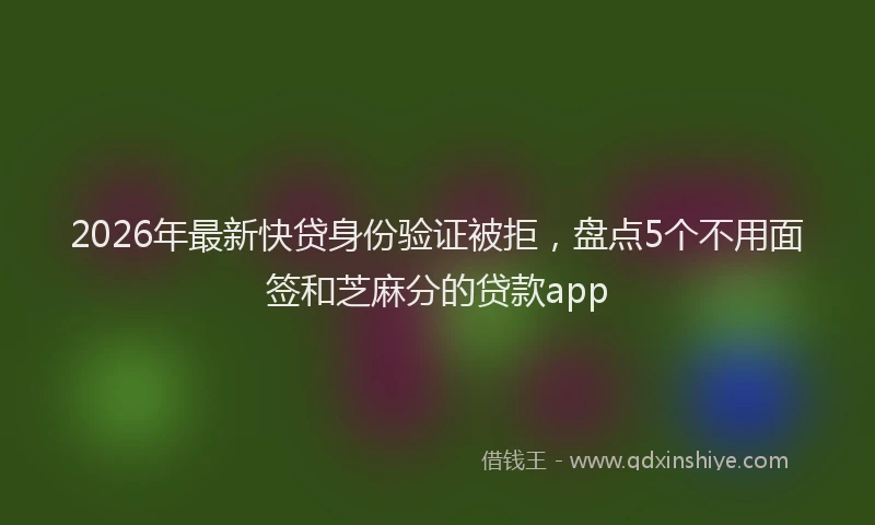 2026年最新快贷身份验证被拒，盘点5个不用面签和芝麻分的贷款app