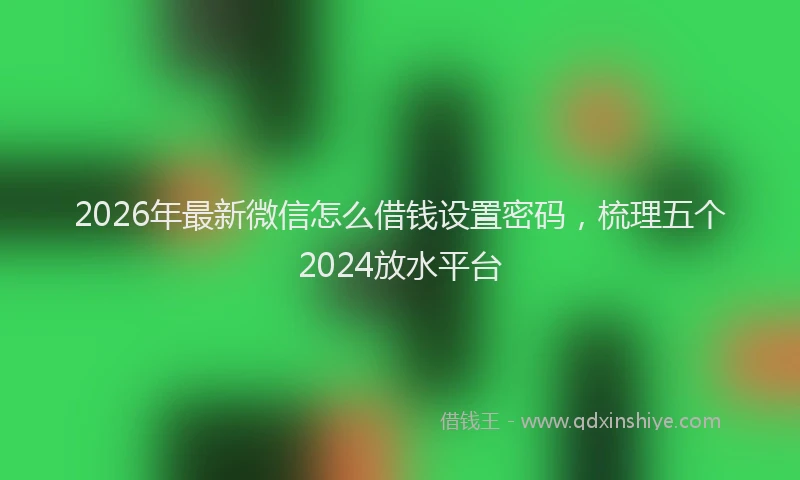 2026年最新微信怎么借钱设置密码，梳理五个2024放水平台
