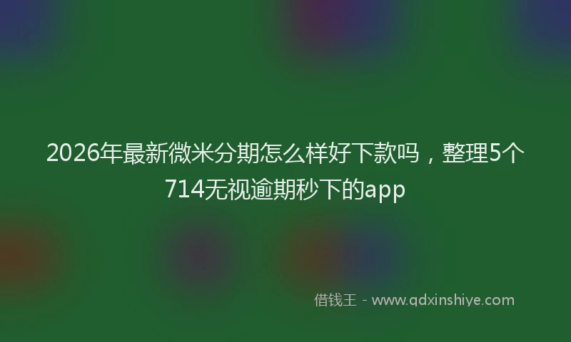 2026年最新微米分期怎么样好下款吗，整理5个714无视逾期秒下的app