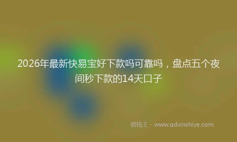2026年最新快易宝好下款吗可靠吗，盘点五个夜间秒下款的14天口子