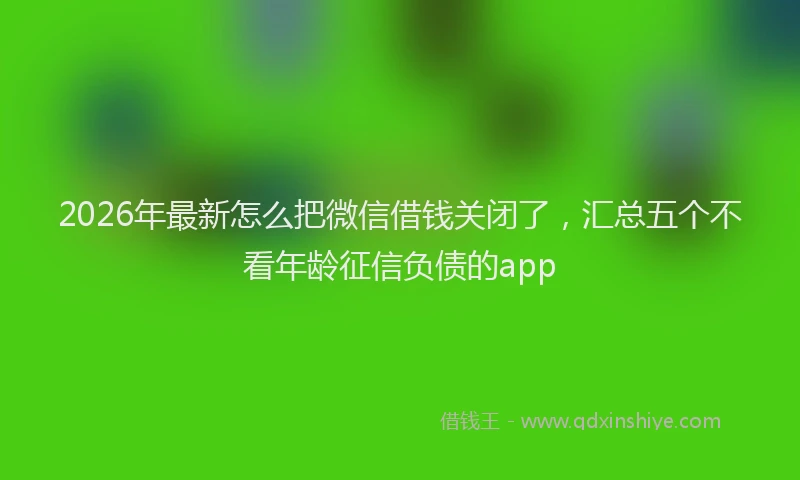 2026年最新怎么把微信借钱关闭了，汇总五个不看年龄征信负债的app