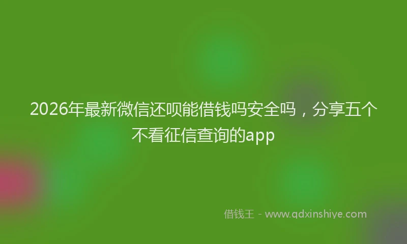 2026年最新微信还呗能借钱吗安全吗，分享五个不看征信查询的app