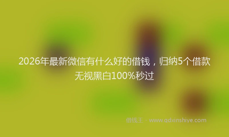 2026年最新微信有什么好的借钱，归纳5个借款无视黑白100%秒过