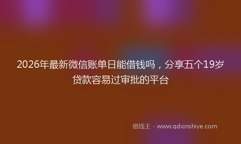 2026年最新微信账单日能借钱吗，分享五个19岁贷款容易过审批的平台