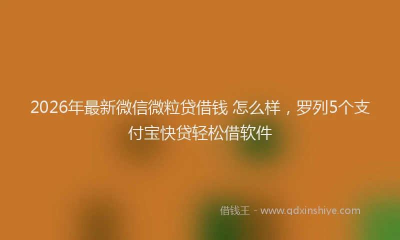2026年最新微信微粒贷借钱 怎么样，罗列5个支付宝快贷轻松借软件