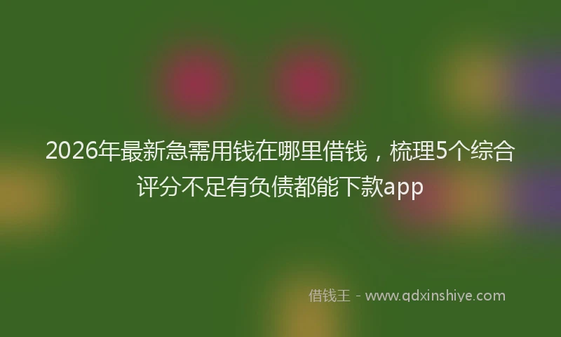 2026年最新急需用钱在哪里借钱，梳理5个综合评分不足有负债都能下款app