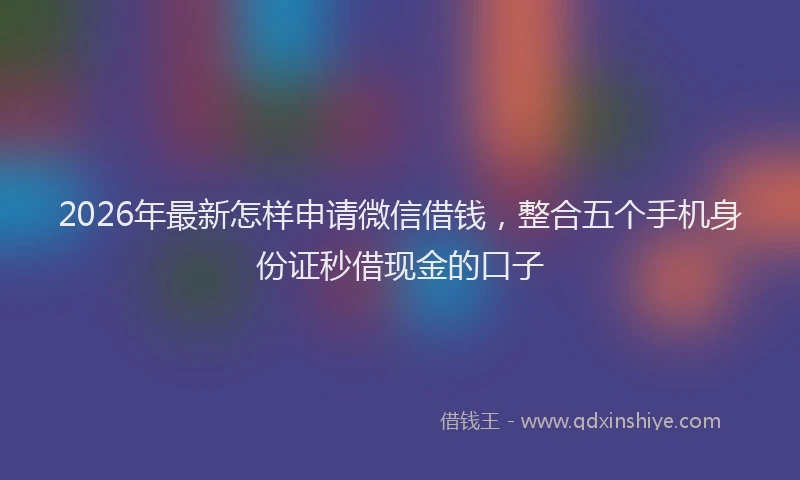 2026年最新怎样申请微信借钱，整合五个手机身份证秒借现金的口子