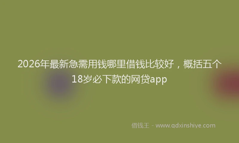 2026年最新急需用钱哪里借钱比较好，概括五个18岁必下款的网贷app