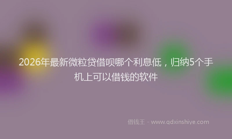 2026年最新微粒贷借呗哪个利息低，归纳5个手机上可以借钱的软件